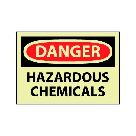 National Marker Co Glow Danger Rigid Plastic - Hazardous Chemicals GD441RB